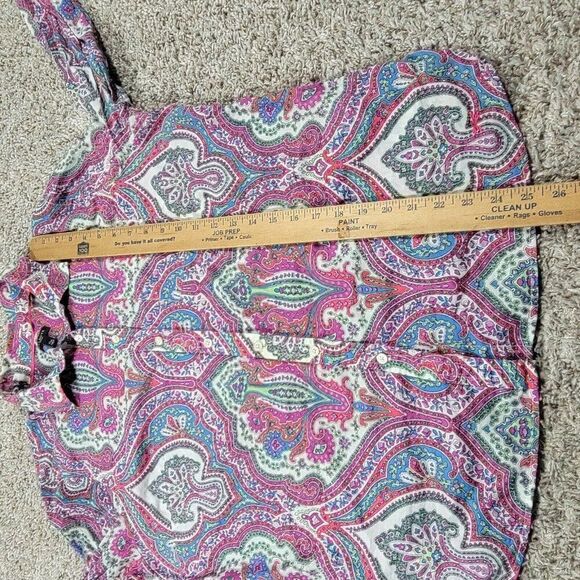 Talbots Shirt Womens XLP Petite Colorful Paisley Long Sleeve Button Up - Picture 5 of 9